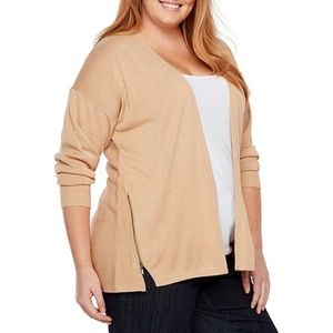 Side Zip Cardigan Plus Size
